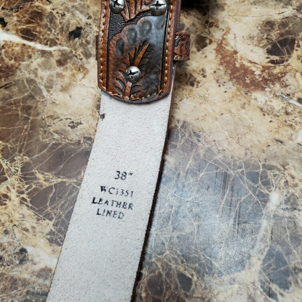 Brown Leather Belt - Picture 2 of 2